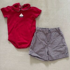 Janie and Jack Red and Blue Outfit